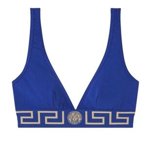 VERSACE Greca Bluette-Oro Border Bralette Triangle top swimsuit bikini